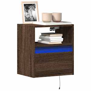 Nástěnná TV skříňka s LED osvětlením hnědý dub 41 x 31 x 45 cm - obrázek 1