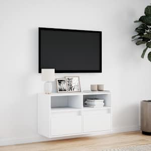 Nástěnná TV skříňka s LED osvětlením bílá 80 x 31 x 45 cm - obrázek 4