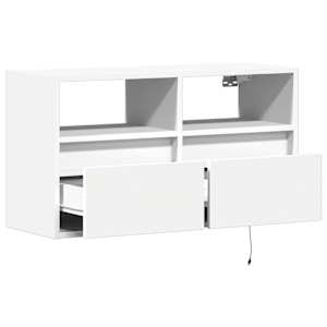 Nástěnná TV skříňka s LED osvětlením bílá 80 x 31 x 45 cm - obrázek 9