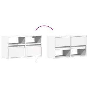 Nástěnná TV skříňka s LED osvětlením bílá 80 x 31 x 45 cm - obrázek 10