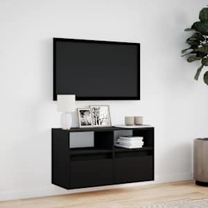 Nástěnná TV skříňka s LED osvětlením černá 80 x 31 x 45 cm - obrázek 4