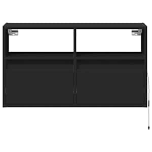 Nástěnná TV skříňka s LED osvětlením černá 80 x 31 x 45 cm - obrázek 6