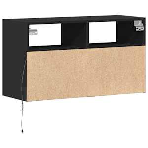 Nástěnná TV skříňka s LED osvětlením černá 80 x 31 x 45 cm - obrázek 8