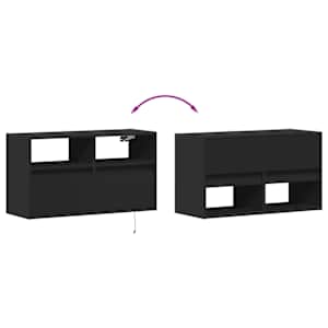Nástěnná TV skříňka s LED osvětlením černá 80 x 31 x 45 cm - obrázek 10