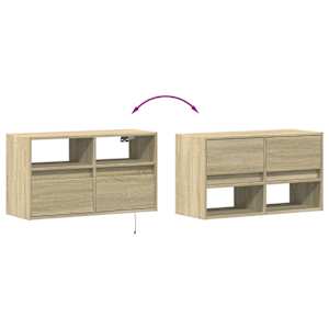 Nástěnná TV skříňka s LED osvětlením dub sonoma 80 x 31 x 45 cm - obrázek 10