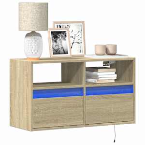 Nástěnná TV skříňka s LED osvětlením dub sonoma 80 x 31 x 45 cm - obrázek 1