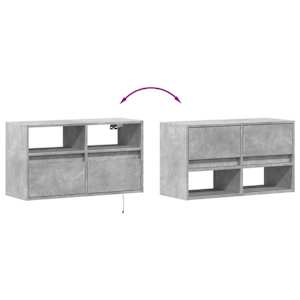 Nástěnná TV skříňka s LED osvětlením betonově šedá 80x31x45 cm - obrázek 10