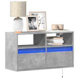 Nástěnná TV skříňka s LED osvětlením betonově šedá 80x31x45 cm - obrázek 1