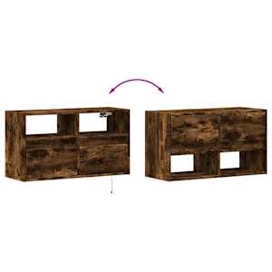 Nástěnná TV skříňka s LED osvětlením kouřový dub 80x31x45 cm - obrázek 10