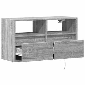 Nástěnná TV skříňka s LED osvětlením šedá sonoma 80x31x45 cm - obrázek 9