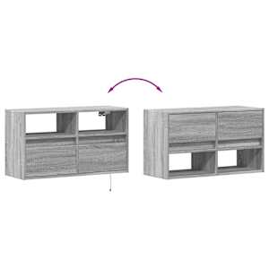 Nástěnná TV skříňka s LED osvětlením šedá sonoma 80x31x45 cm - obrázek 10
