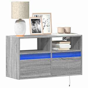 Nástěnná TV skříňka s LED osvětlením šedá sonoma 80x31x45 cm - obrázek 1