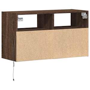 Nástěnná TV skříňka s LED osvětlením hnědý dub 80 x 31 x 45 cm - obrázek 8