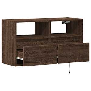 Nástěnná TV skříňka s LED osvětlením hnědý dub 80 x 31 x 45 cm - obrázek 9