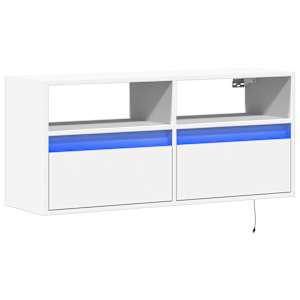 Nástěnná TV skříňka s LED osvětlením bílá 100 x 31 x 45 cm - obrázek 3