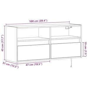 Nástěnná TV skříňka s LED osvětlením bílá 100 x 31 x 45 cm - obrázek 16