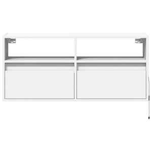 Nástěnná TV skříňka s LED osvětlením bílá 100 x 31 x 45 cm - obrázek 6