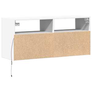 Nástěnná TV skříňka s LED osvětlením bílá 100 x 31 x 45 cm - obrázek 8