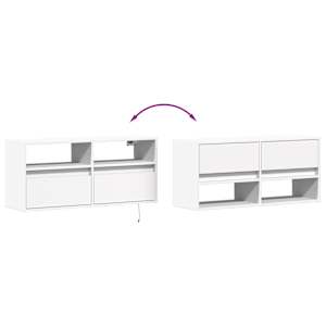 Nástěnná TV skříňka s LED osvětlením bílá 100 x 31 x 45 cm - obrázek 10