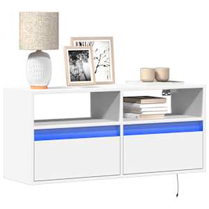 Nástěnná TV skříňka s LED osvětlením bílá 100 x 31 x 45 cm - obrázek 1