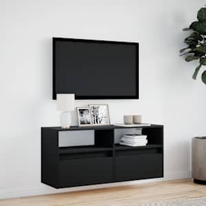 Nástěnná TV skříňka s LED osvětlením černá 100 x 31 x 45 cm - obrázek 4
