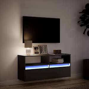 Nástěnná TV skříňka s LED osvětlením černá 100 x 31 x 45 cm - obrázek 5