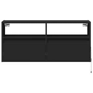 Nástěnná TV skříňka s LED osvětlením černá 100 x 31 x 45 cm - obrázek 6