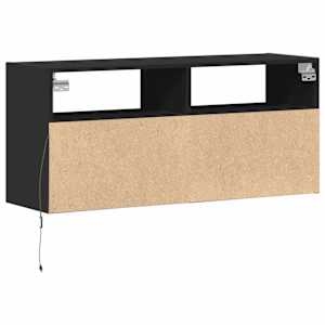 Nástěnná TV skříňka s LED osvětlením černá 100 x 31 x 45 cm - obrázek 8