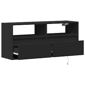 Nástěnná TV skříňka s LED osvětlením černá 100 x 31 x 45 cm - obrázek 9
