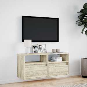 Nástěnná TV skříňka s LED osvětlením dub sonoma 100x31x45 cm - obrázek 4