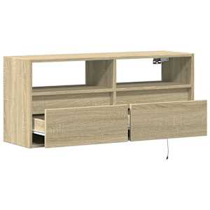 Nástěnná TV skříňka s LED osvětlením dub sonoma 100x31x45 cm - obrázek 9