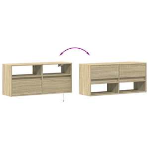 Nástěnná TV skříňka s LED osvětlením dub sonoma 100x31x45 cm - obrázek 10