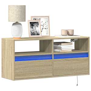 Nástěnná TV skříňka s LED osvětlením dub sonoma 100x31x45 cm - obrázek 1