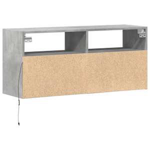 Nástěnná TV skříňka s LED osvětlením betonově šedá 100x31x45 cm - obrázek 8
