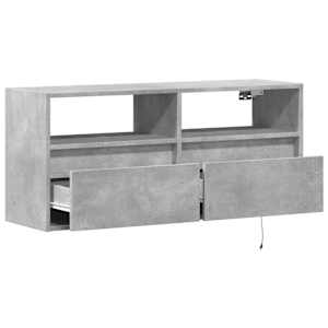 Nástěnná TV skříňka s LED osvětlením betonově šedá 100x31x45 cm - obrázek 9