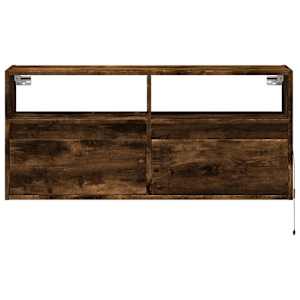 Nástěnná TV skříňka s LED osvětlením kouřový dub 100x31x45 cm - obrázek 6