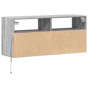 Nástěnná TV skříňka s LED osvětlením šedá sonoma 100x31x45 cm - obrázek 8
