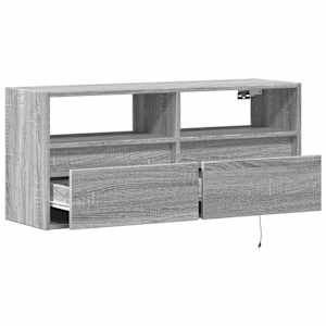 Nástěnná TV skříňka s LED osvětlením šedá sonoma 100x31x45 cm - obrázek 9