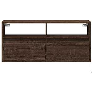 Nástěnná TV skříňka s LED osvětlením hnědý dub 100 x 31 x 45 cm - obrázek 6