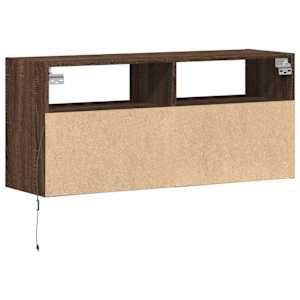 Nástěnná TV skříňka s LED osvětlením hnědý dub 100 x 31 x 45 cm - obrázek 8