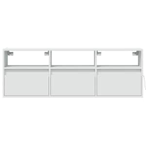 Nástěnná TV skříňka s LED osvětlením bílá 130 x 31 x 45 cm - obrázek 6