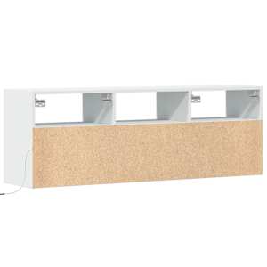 Nástěnná TV skříňka s LED osvětlením bílá 130 x 31 x 45 cm - obrázek 8