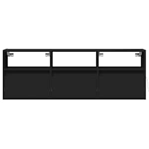 Nástěnná TV skříňka s LED osvětlením černá 130 x 31 x 45 cm - obrázek 6