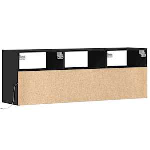 Nástěnná TV skříňka s LED osvětlením černá 130 x 31 x 45 cm - obrázek 8