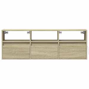 Nástěnná TV skříňka s LED osvětlením dub sonoma 130x31x45 cm - obrázek 6