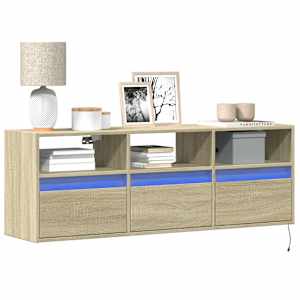 Nástěnná TV skříňka s LED osvětlením dub sonoma 130x31x45 cm - obrázek 1