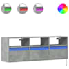 vidaXL teleri seinakapp LED-tuledega, betoonhall, 130 x 31 x 45 cm