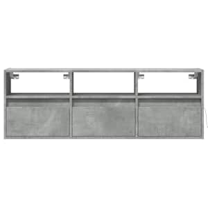 Nástěnná TV skříňka s LED osvětlením betonově šedá 130x31x45 cm - obrázek 6