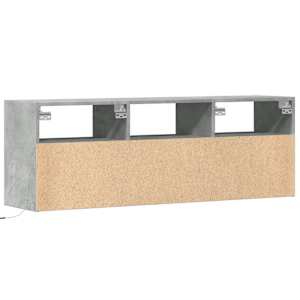 Nástěnná TV skříňka s LED osvětlením betonově šedá 130x31x45 cm - obrázek 8