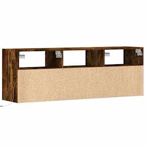 Nástěnná TV skříňka s LED osvětlením kouřový dub 130x31x45 cm - obrázek 8